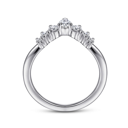 Platinum Curved Pear Shape and RoundDiamond Anniversary Band — Gabriel & Co. AN15303PT4JJ