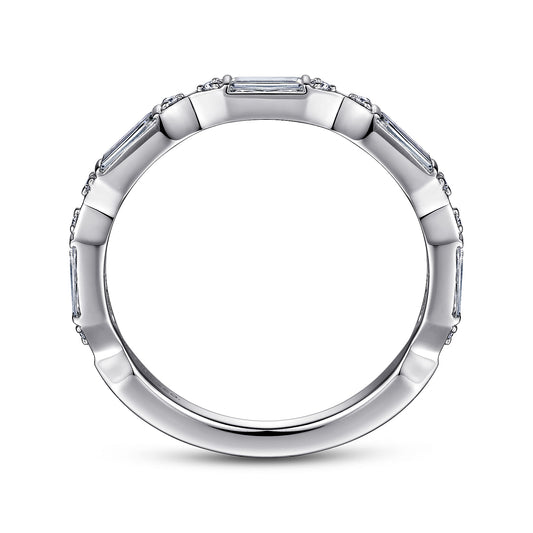 Platinum Bar Set Baguette and Round Diamond Anniversary Band — Gabriel & Co. AN15555PT4JJ