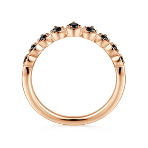 Vintage Inspired 14K Rose Gold Curved Diamond Anniversary Band - 0.25 ct — Gabriel & Co. AN15560K4JBD