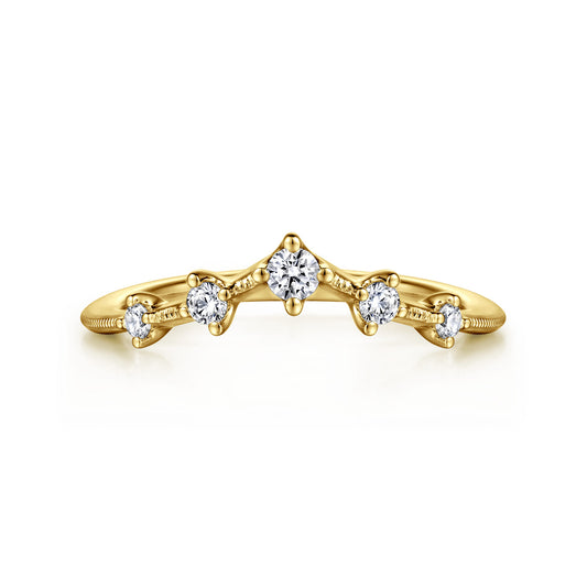 14K Yellow Gold Curved Diamond Anniversary Band — Gabriel & Co. AN15569Y44JJ
