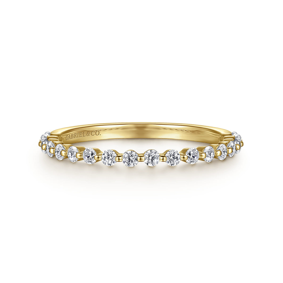 14K Yellow Gold Single Prong Diamond Anniversary Band — Gabriel & Co. AN15746Y44JJ