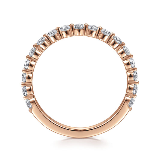 14K Rose Gold Single Prong Diamond Anniversary Band — Gabriel & Co. AN15747K44JJ
