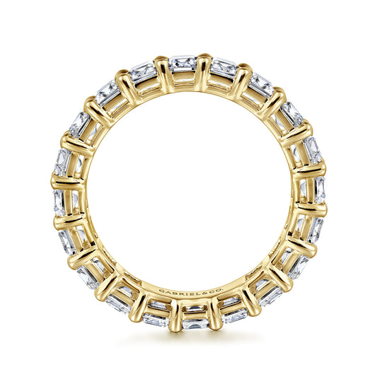 14K Yellow Gold Shared Prong Emerald Cut Diamond Eternity Band — Gabriel & Co. AN16149-6Y43JJ