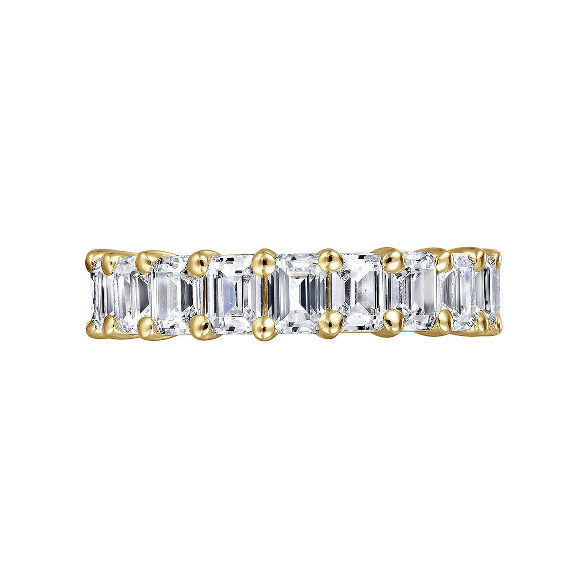 14K Yellow Gold Shared Prong Emerald Cut Diamond Eternity Band — Gabriel & Co. AN16149-6Y43JJ