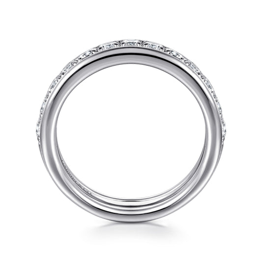 Wide 14K White Gold Diamond Anniversary Band — Gabriel & Co. AN16344W44JJ