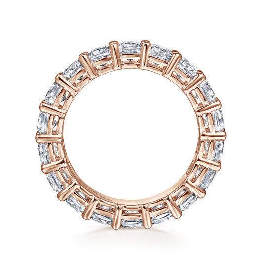 14K Rose Gold Cushion Cut Shared Prong Diamond Eternity Band — Gabriel & Co. AN16384-6K44JJ