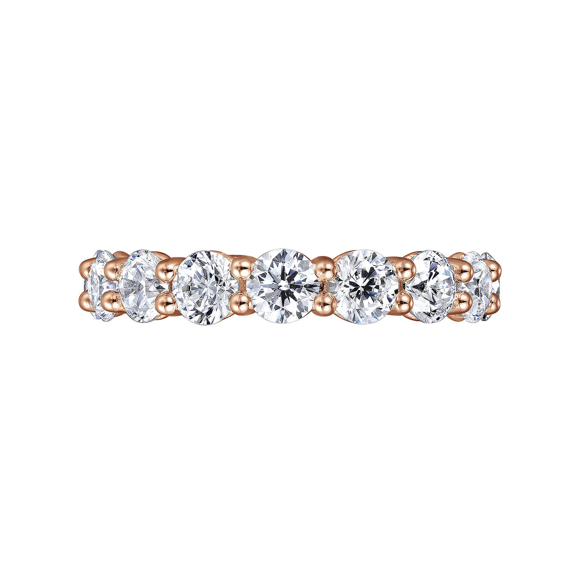 14K Rose Gold Shared Prong Diamond Eternity Band — Gabriel & Co. AN16388-6K44JJ