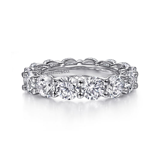14K White Gold Shared Prong Diamond Eternity Band — Gabriel & Co. AN16390-6W44JJ