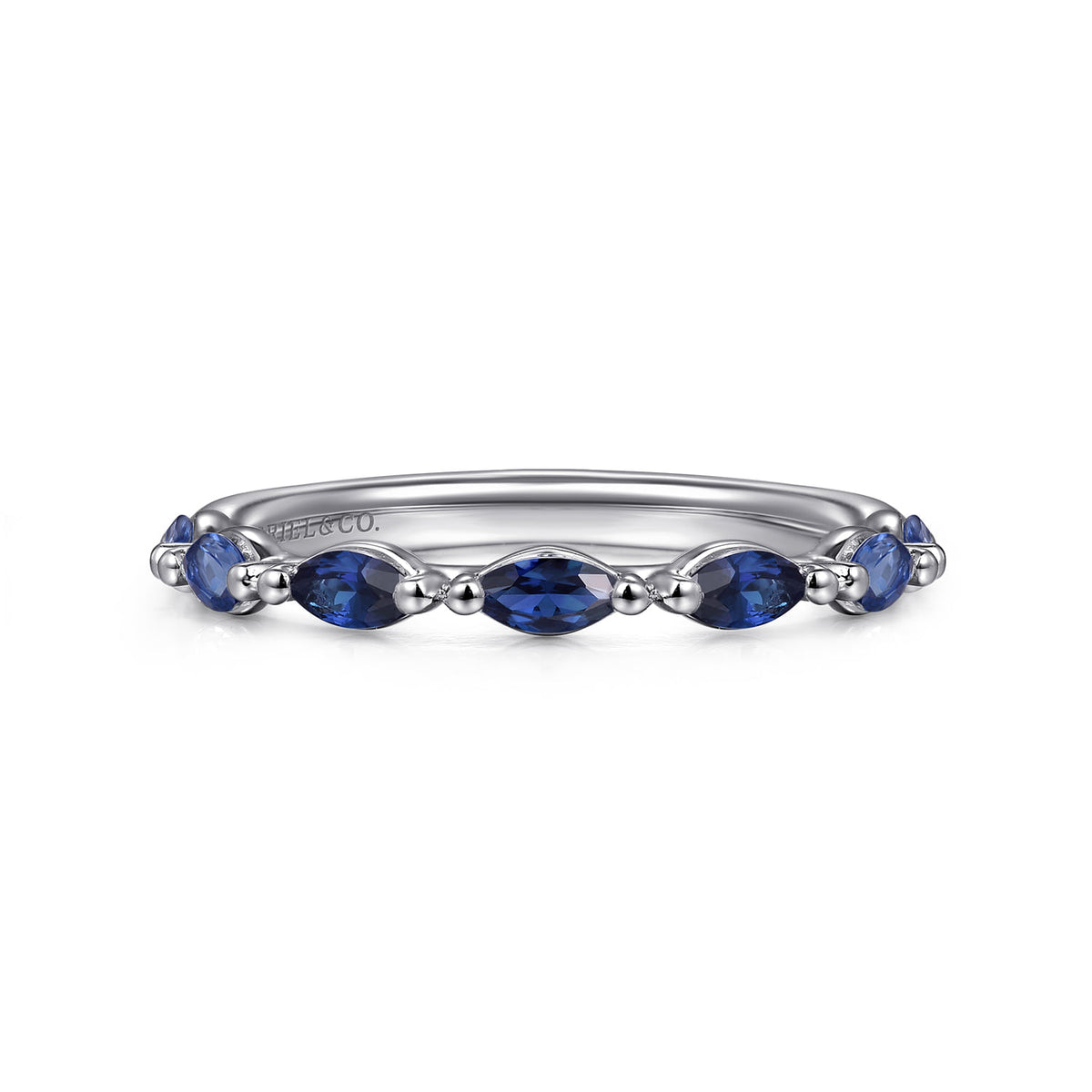 14K White Gold Sapphire Marquise Anniversary Band — Gabriel & Co. AN16425W4JSA