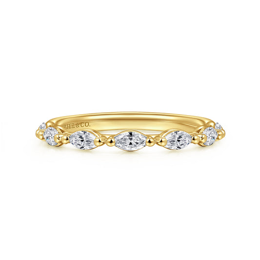 14K Yellow Gold Marquise Diamond Anniversary Band — Gabriel & Co. AN16425Y43JJ