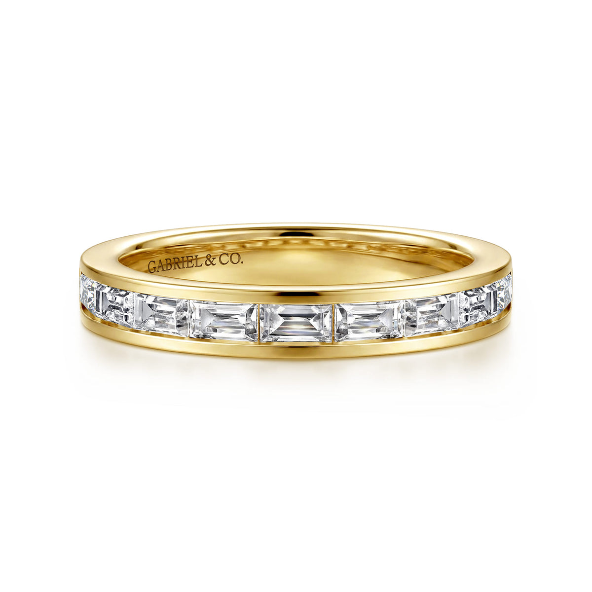 14K Yellow Gold Channel Set Baguette Diamond Anniversary Band — Gabriel & Co. AN16448Y43JJ