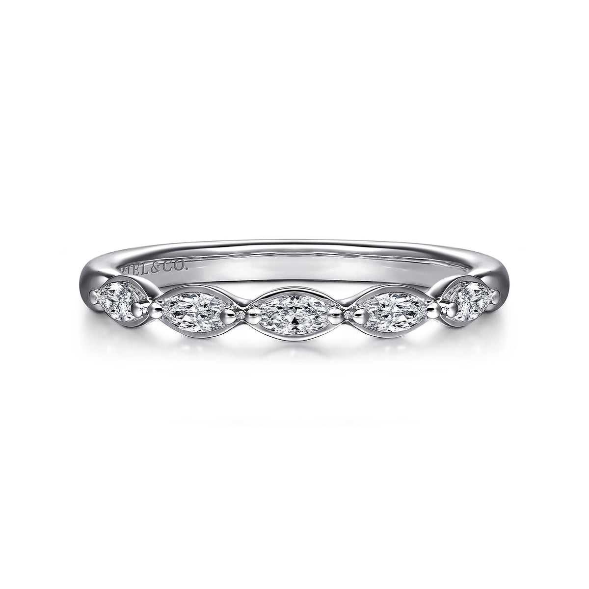 14K White Gold Marquise Diamond Anniversary Band — Gabriel & Co. AN16461W43JJ