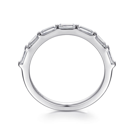14K White Gold Bar Set Baguette 7 Stone Diamond Anniversary Band — Gabriel & Co. AN16661W43JJ
