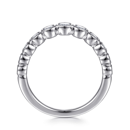 14K White Gold Bezel 11 Stone Diamond Anniversary Band — Gabriel & Co. AN16731W44JJ