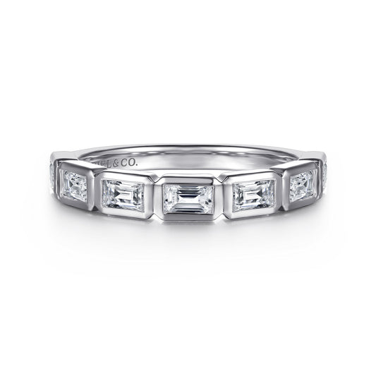 14K White Gold Bezel Baguette Diamond Anniversary Band — Gabriel & Co. AN16742W43JJ
