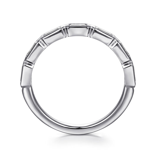 14K White Gold Bezel Baguette Diamond Anniversary Band — Gabriel & Co. AN16742W43JJ