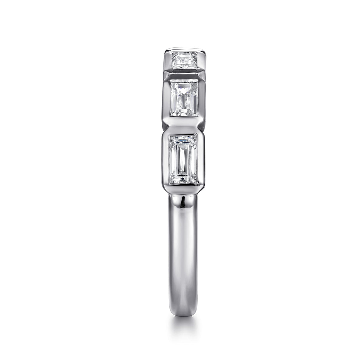 14K White Gold Bezel Baguette Diamond Anniversary Band — Gabriel & Co. AN16742W43JJ