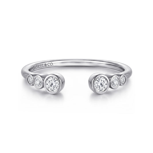 14K White Gold Bezel Set Round Diamond Open Anniversary Band — Gabriel & Co. AN16792W44JJ