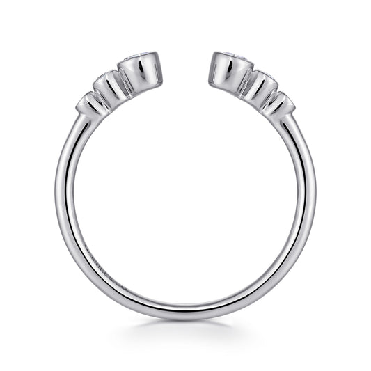 14K White Gold Bezel Set Round Diamond Open Anniversary Band — Gabriel & Co. AN16792W44JJ