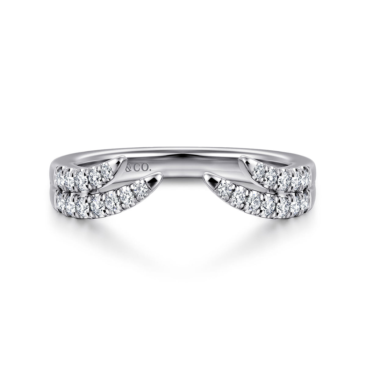 Curved 14K White Gold U Setting Diamond Open Anniversary Band — Gabriel & Co. AN16819W44JJ