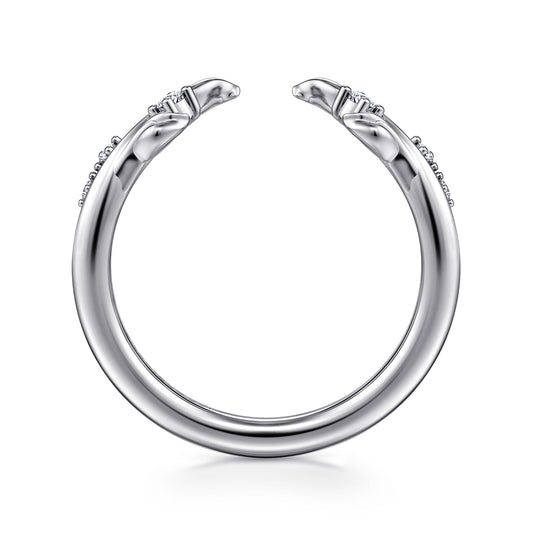 Floral 14K White Gold Prong Setting Diamond Open Anniversary Band — Gabriel & Co. AN16821W44JJ