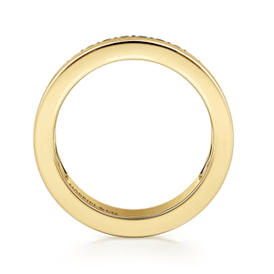 14K Yellow Gold 5mm Black Diamond Anniversary Cigar Band - 0.35 ct — Gabriel & Co. AN16878Y4JBD