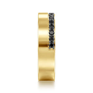 14K Yellow Gold 5mm Black Diamond Anniversary Cigar Band - 0.35 ct — Gabriel & Co. AN16878Y4JBD