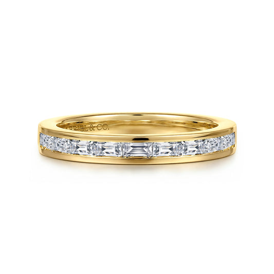 14K Yellow Gold Channel Set Baguette Diamond Anniversary Band — Gabriel & Co. AN16886Y43JJ