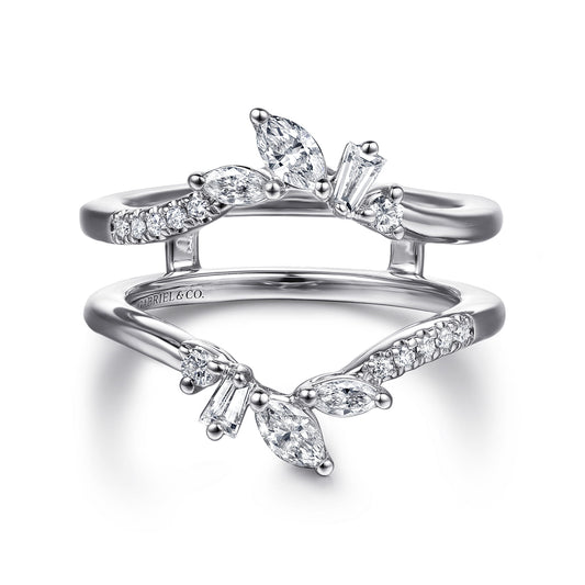 14K White Gold Prong Set Fancy Diamond Ring Enhancer — Gabriel & Co. AN16943M-W44JJ