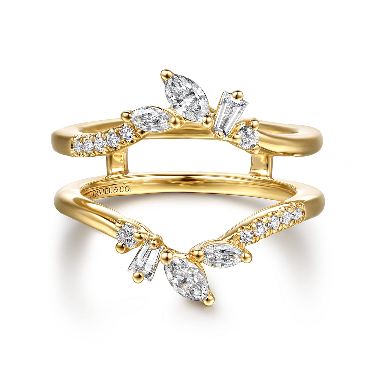 14K Yellow Gold Prong Set Fancy Diamond Ring Enhancer — Gabriel & Co. AN16943M-Y44JJ