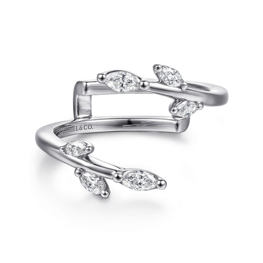 14K White Gold Prong set Marquise Diamond Ring Enhancer — Gabriel & Co. AN16945M-W43JJ