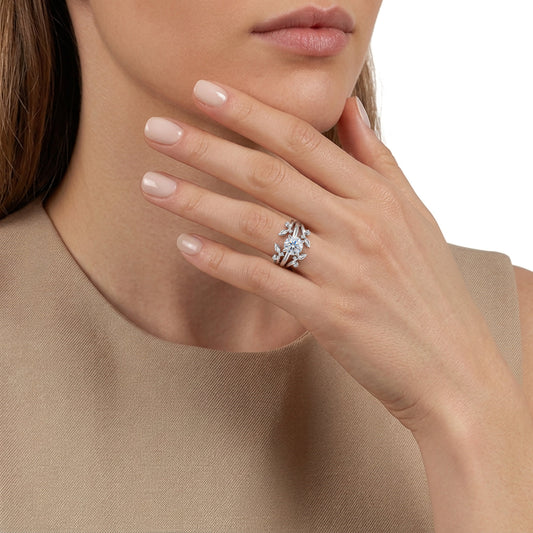 14K White Gold Prong set Diamond Ring Enhancer — Gabriel & Co. AN16946M-W44JJ