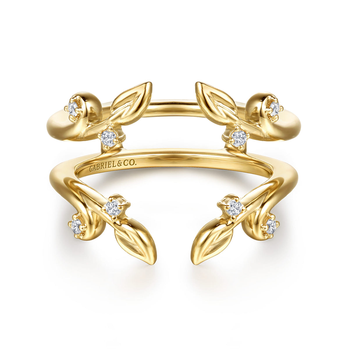 14K Yellow Gold Prong set Diamond Ring Enhancer — Gabriel & Co. AN16946M-Y44JJ