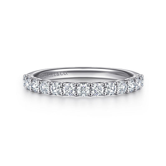 14K White Gold Scallop Setting Diamond Wedding Band — Gabriel & Co. AN17065W44JJ