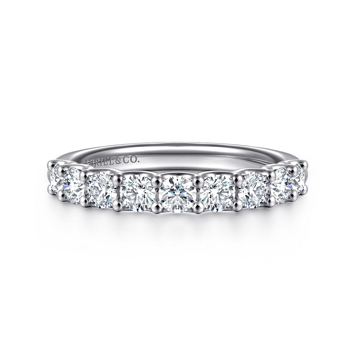 14K White Gold Scallop Setting Diamond Wedding Band — Gabriel & Co. AN17067W44JJ
