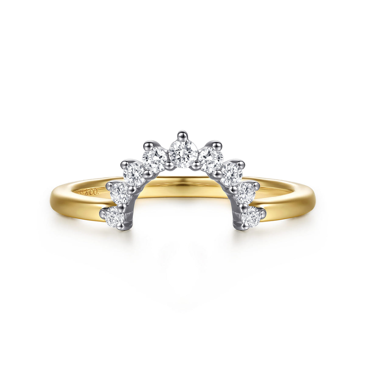 14K White-Yellow Gold Prong Setting Diamond Anniversary Band — Gabriel & Co. AN17110M44JJ