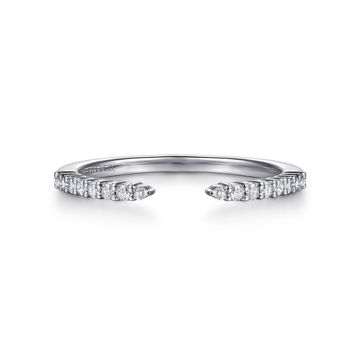 14K White Gold Prong Setting Open Diamond Anniversary Band — Gabriel & Co. AN17122W44JJ