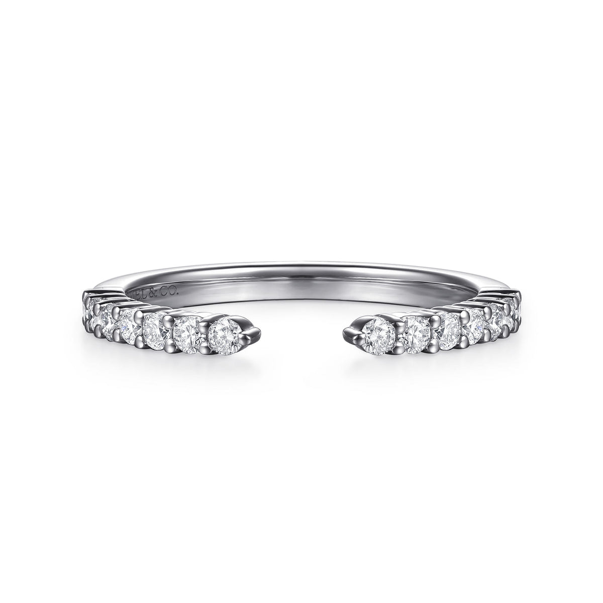 14K White Gold Prong Setting Open Diamond Anniversary Band — Gabriel & Co. AN17123W44JJ