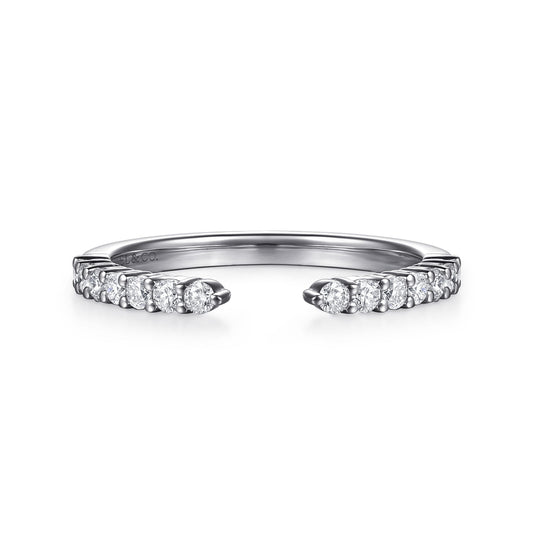 14K White Gold Prong Setting Open Diamond Anniversary Band — Gabriel & Co. AN17123W44JJ