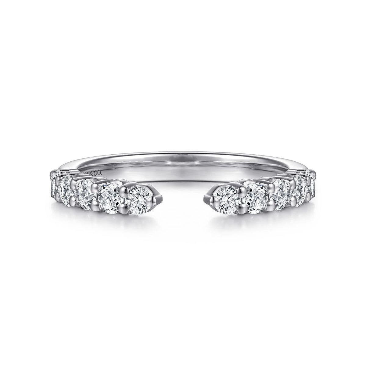 14K White Gold Prong Setting Open Diamond Anniversary Band — Gabriel & Co. AN17124W44JJ