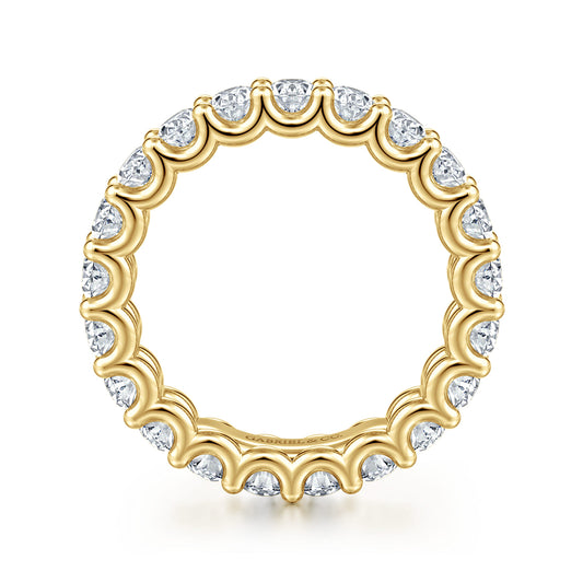 14K Yellow Gold Scallop Setting Oval Diamond Eternity Band — Gabriel & Co. AN17148-6Y44JJ