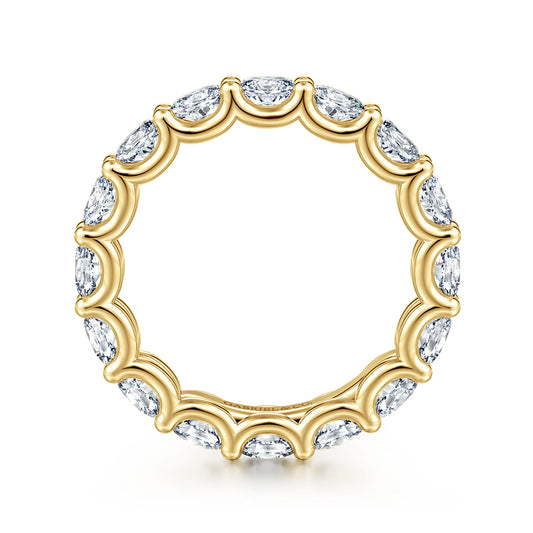 14K Yellow Gold Scallop Setting East West Oval Diamond Eternity Band — Gabriel & Co. AN17149-6Y44JJ