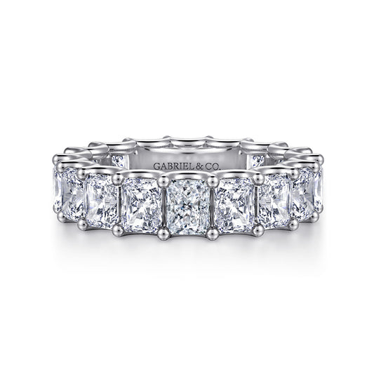 14K White Gold Scallop Setting Radiant Cut Diamond Eternity Band — Gabriel & Co. AN17151-6W43JJ