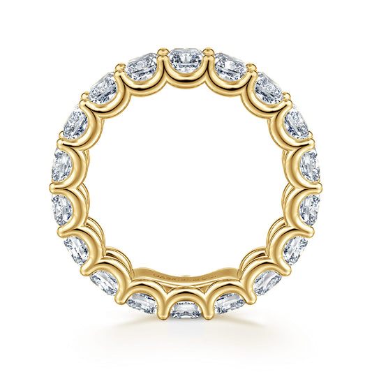 14K Yellow Gold Scallop Setting Radiant Cut Diamond Eternity Band — Gabriel & Co. AN17151-6Y43JJ