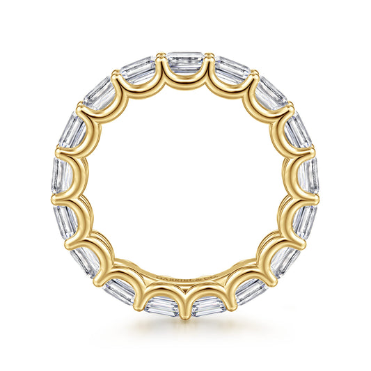 14K Yellow Gold Scallop Setting East West Emerald Cut Diamond Eternity Band — Gabriel & Co. AN17152-6Y43JJ