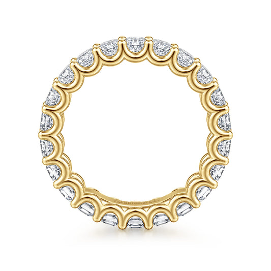 14K Yellow Gold Scallop Setting Emerald Cut Diamond Eternity Band — Gabriel & Co. AN17153-6Y43JJ