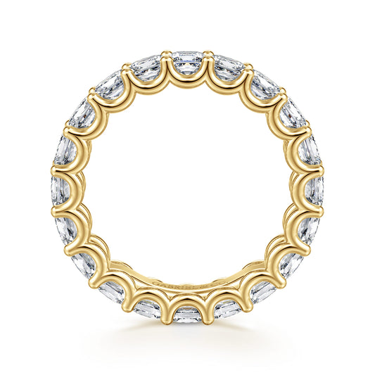 14K Yellow Gold Scallop Setting Princess Cut Diamond Eternity Band — Gabriel & Co. AN17156-6Y44JJ