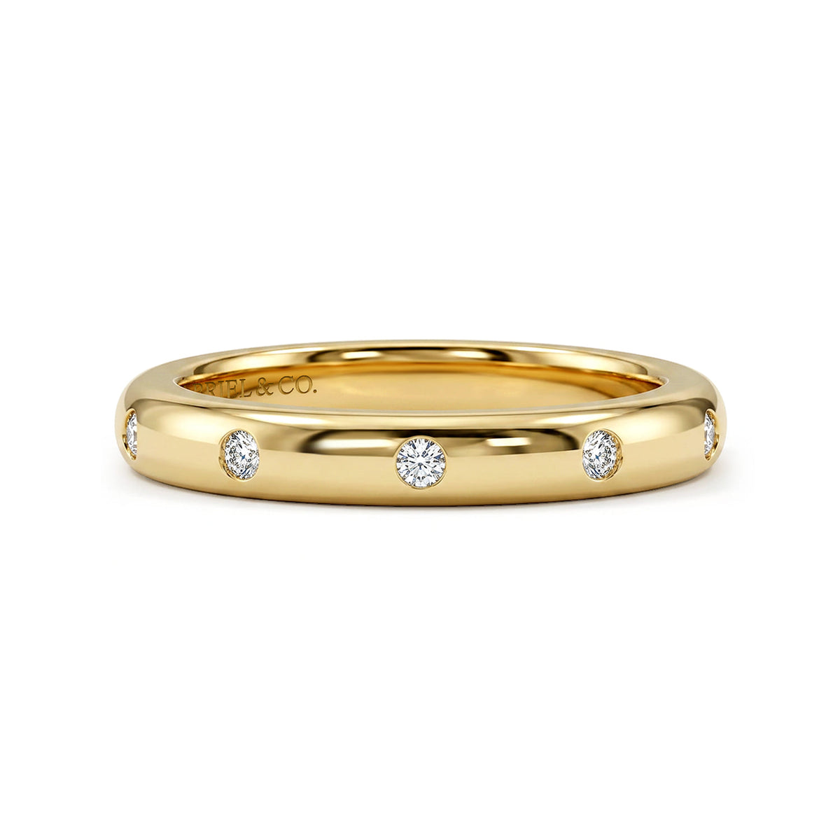 14K Yellow Gold Flush Set 5 Stone Diamond Anniversary Band — Gabriel & Co. AN6006Y44JJ