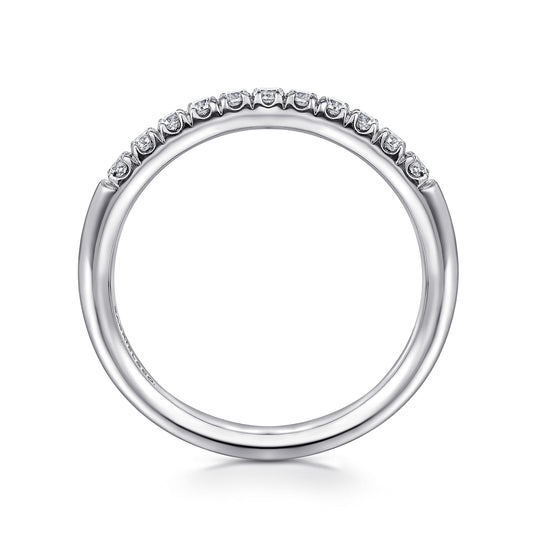 Platinum 11 Stone French Pave Diamond Wedding Band — Gabriel & Co. AN6071PT4JJ
