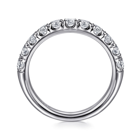 Platinum 11 Stone French Pave Diamond Wedding Band — Gabriel & Co. AN6074PT4JJ